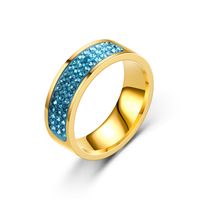 Nuevo Anillo Europeo Y Americano De Titanio De Acero Con Tachuelas De Diamantes De Tres Filas De Mujeres Anillo De Pareja De Acero Inoxidable De Diamante Completo Joyería De Mano Coreana Al Por Mayor sku image 15