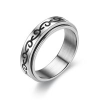 Cross-border New Titanium Steel Rotatable Ring Men's European And American Fashion Stainless Steel Love Couple Ring Japanese And Korean Jewelry sku image 9