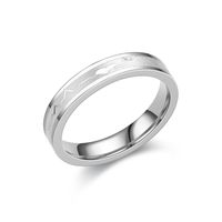 New Korean Popular Ecg Heartbeat Stainless Steel Ring  Wholesale Nihaojewelry sku image 10