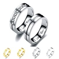 Wholesale Jewelry Letter Inlaid Diamond Stainless Steel Ring Nihaojewelry main image 4