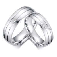 Wholesale Jewelry Stripe Inlaid Diamond Stainless Steel Ring Nihaojewelry main image 1