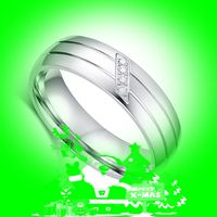 Wholesale Jewelry Stripe Inlaid Diamond Stainless Steel Ring Nihaojewelry main image 4