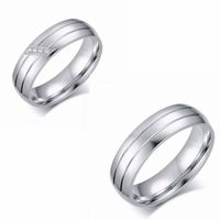 Wholesale Jewelry Stripe Inlaid Diamond Stainless Steel Ring Nihaojewelry main image 6