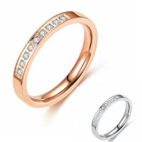 Korean Simple Fashion Diamond Stainless Steel Ring Wholesale Nihaojewelry main image 1