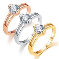 European And American New Ring Micro Inlaid Zircon Couple Ring Simple All-match Diamond Rose Gold Ring main image 5