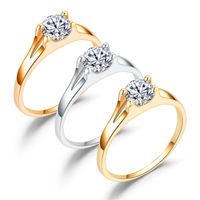 European And American New Ring Micro Inlaid Zircon Couple Ring Simple All-match Diamond Rose Gold Ring main image 4