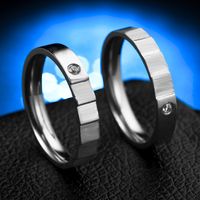 Japanese And Korean Fashion Titanium Steel Diamond-studded Ring Rhinestone Ring Personalized Creative Stainless Steel Couple Rhinestone Ring Female European And American Jewelry Wholesale main image 3