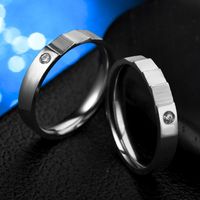 Japanese And Korean Fashion Titanium Steel Diamond-studded Ring Rhinestone Ring Personalized Creative Stainless Steel Couple Rhinestone Ring Female European And American Jewelry Wholesale main image 5