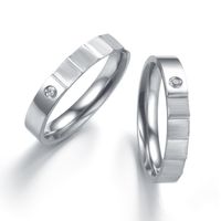 Japanese And Korean Fashion Titanium Steel Diamond-studded Ring Rhinestone Ring Personalized Creative Stainless Steel Couple Rhinestone Ring Female European And American Jewelry Wholesale main image 6