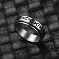 Cross-border New Titanium Steel Rotatable Ring Men's European And American Fashion Stainless Steel Love Couple Ring Japanese And Korean Jewelry main image 3