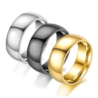 8mm Korean Fashion Stainless Steel Smooth Plain Ring Wholesale Nihaojewelry main image 1