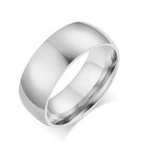 8mm Korean Fashion Stainless Steel Smooth Plain Ring Wholesale Nihaojewelry main image 4