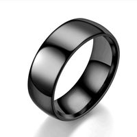 8mm Korean Fashion Stainless Steel Smooth Plain Ring Wholesale Nihaojewelry main image 3