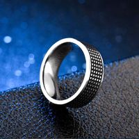 أزياء جديدة منحوتة لوحة مربعة زيت أسود خاتم الفولاذ المقاوم للصدأ بالجملة Nihaojewelry main image 3