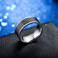 Mode Neu Geschnitzte Quadratische Malerei Öl Schwarz Edelstahl Ring Großhandel Nihao Schmuck main image 5