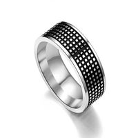 أزياء جديدة منحوتة لوحة مربعة زيت أسود خاتم الفولاذ المقاوم للصدأ بالجملة Nihaojewelry main image 6