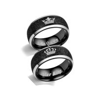 Fashion English Letter Crown Queen King Stainless Steel Rings Wholesale Nihaojewelry main image 6