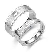 New Korean Popular Ecg Heartbeat Stainless Steel Ring  Wholesale Nihaojewelry main image 1
