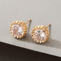 Wholesale New Fashion Diamond Metal Stud Earrings Nihaojewelry sku image 1