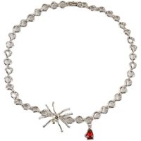 Wholesale Spider Shape Blood Drop Pendant Twist Necklace Clavicle Chain sku image 2