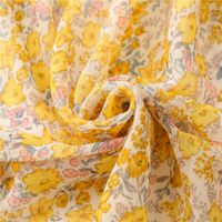 Yellow Horizontal Stripes Small Flower Sunscreen Silk Scarf Wholesale Nihaojewelry main image 5