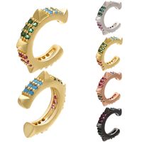 Colored Diamond Wolf Teeth Geometric Ear Bone Clip Wholesale Nihaojewelry main image 2