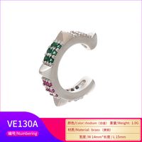 Colored Diamond Wolf Teeth Geometric Ear Bone Clip Wholesale Nihaojewelry main image 5