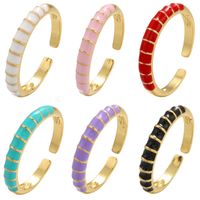 Wholesale Fashion Contrast Color Opening Adjustable Copper Ring Nihaojewelry main image 1