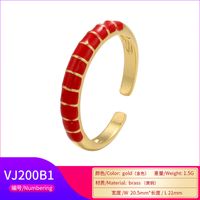 Wholesale Fashion Contrast Color Opening Adjustable Copper Ring Nihaojewelry main image 4