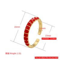 Wholesale Fashion Contrast Color Opening Adjustable Copper Ring Nihaojewelry main image 5