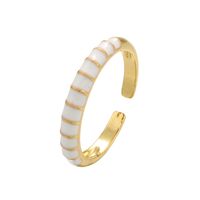 Wholesale Fashion Contrast Color Opening Adjustable Copper Ring Nihaojewelry main image 6