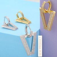 En Gros Micro-clouté Zircon Boucles D'oreilles Triangle Inversé Boucles D'oreilles Nihaojewelry main image 3