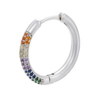Einfache Neue Mikro-eingelegte Farbige Diamanten Runde Einseitige Kupfer Ohrringe Großhandel Nihao Schmuck main image 4