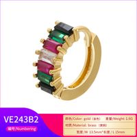 Rectangular Colored Diamond Fashion Earrings Wholesale Jewelry Nihaojewelry main image 5
