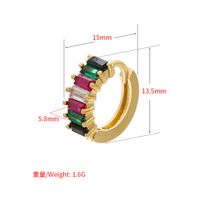 Rectangular Colored Diamond Fashion Earrings Wholesale Jewelry Nihaojewelry main image 6