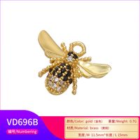 Micro-inlaid Colored Diamond Bee Earrings Pendant Wholesale Nihaojewelry main image 5