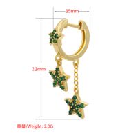 Wholesale New Style Micro Inlaid Star Pendant Long Copper Earrings Nihaojewelry main image 6
