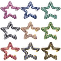 Wholesale Color Diamond Micro-inlaid Five-pointed Star Ear Clip Nihaojewelry main image 1