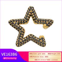 Wholesale Color Diamond Micro-inlaid Five-pointed Star Ear Clip Nihaojewelry main image 3