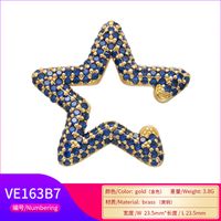 Wholesale Color Diamond Micro-inlaid Five-pointed Star Ear Clip Nihaojewelry main image 4