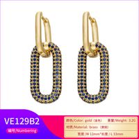 Diamants Colorés Double Boucles D&#39;oreilles Rectangulaires Bijoux En Gros Nihaojewelry main image 6