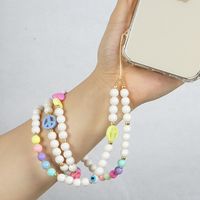 Acrylic Round Glass Beads Mobile Phone Chain Wholesale Nihaojewelry main image 5