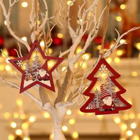 Wholesale New Christmas Tree Wooden Luminous Pendant Ornaments Nihaojewelry main image 3