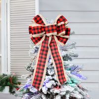 Wholesale  Lattice Three-color Ribbon Bow Christmas Decoration Nihaojewelry main image 6