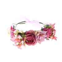 Multi-delicate Europe And America Cross Border Fashion Women's Artificial Flower Garland Christmas Hair Accessories Hair Band Factory Wholesale sku image 1