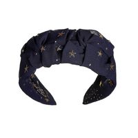 Creative New Chiffon Pleated Fabric Spring And Summer Simplicity With Gold Flash Wide Brim Hair Band Non-slip All-matching Headband sku image 2
