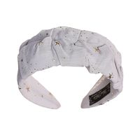 Creative New Chiffon Pleated Fabric Spring And Summer Simplicity With Gold Flash Wide Brim Hair Band Non-slip All-matching Headband sku image 3