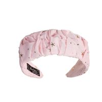 Creative New Chiffon Pleated Fabric Spring And Summer Simplicity With Gold Flash Wide Brim Hair Band Non-slip All-matching Headband sku image 5