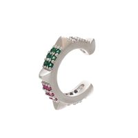Colored Diamond Wolf Teeth Geometric Ear Bone Clip Wholesale Nihaojewelry sku image 2