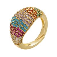 Wholesale New Color Diamond Opening Adjustable Wide Face Thick Ring Nihaojewelry sku image 2